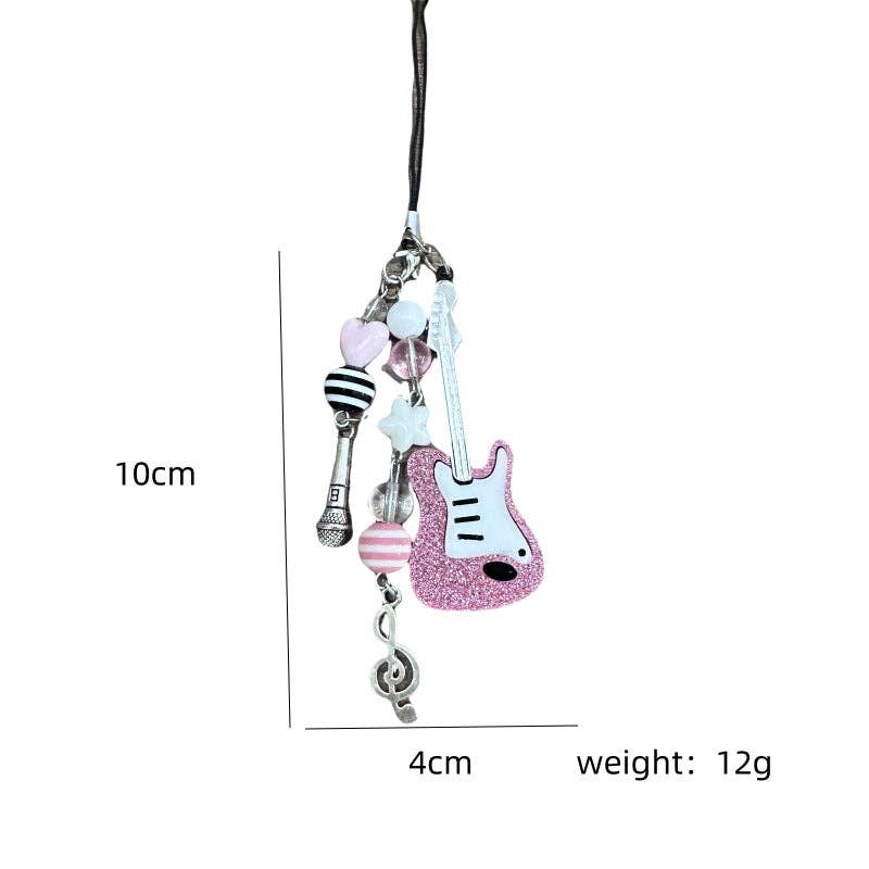 Purse/Bag Charm - Cute Guitar Keychain