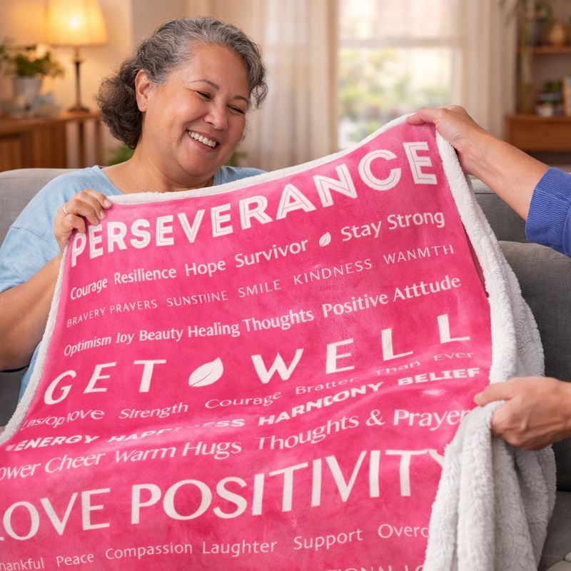 Healing Thoughts Sherpa Fleece Throw Blanket