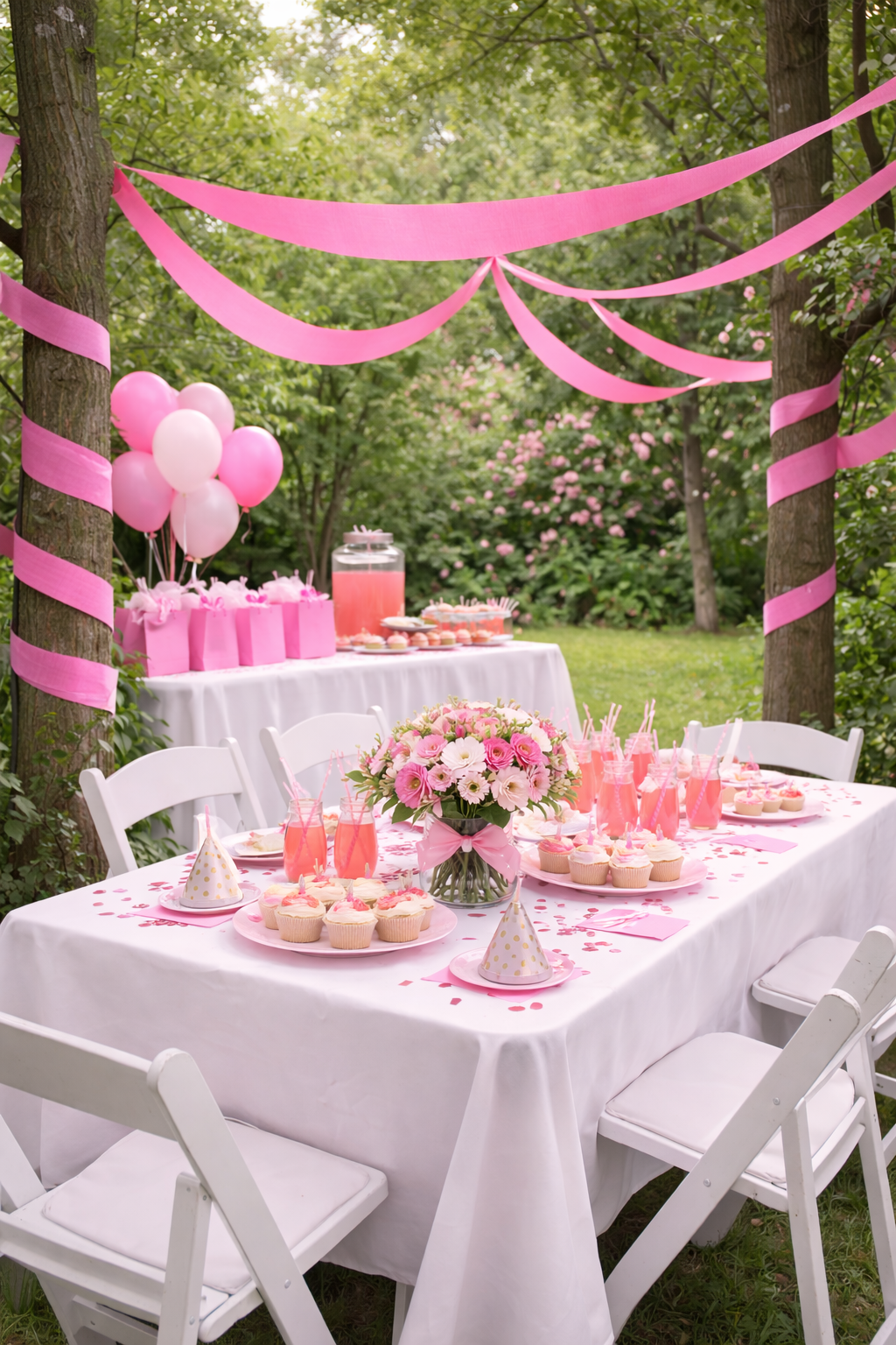 Festive Pink Crepe Streamer (1 roll)