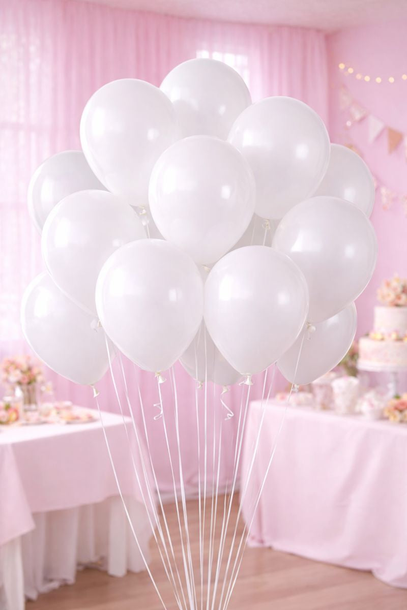 11" Heavyweight Round Latex Balloon WHITE - 15/pk