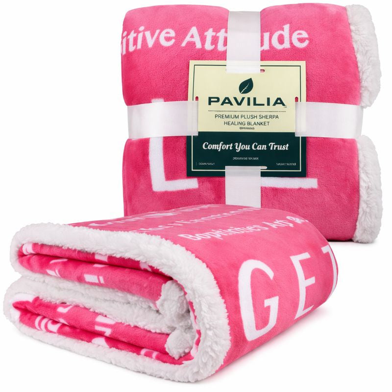 Healing Thoughts Sherpa Fleece Throw Blanket