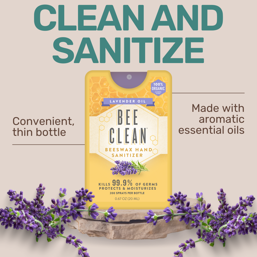 Bee Clean Organic Hand Sanitizer - Lavender (4 pack)
