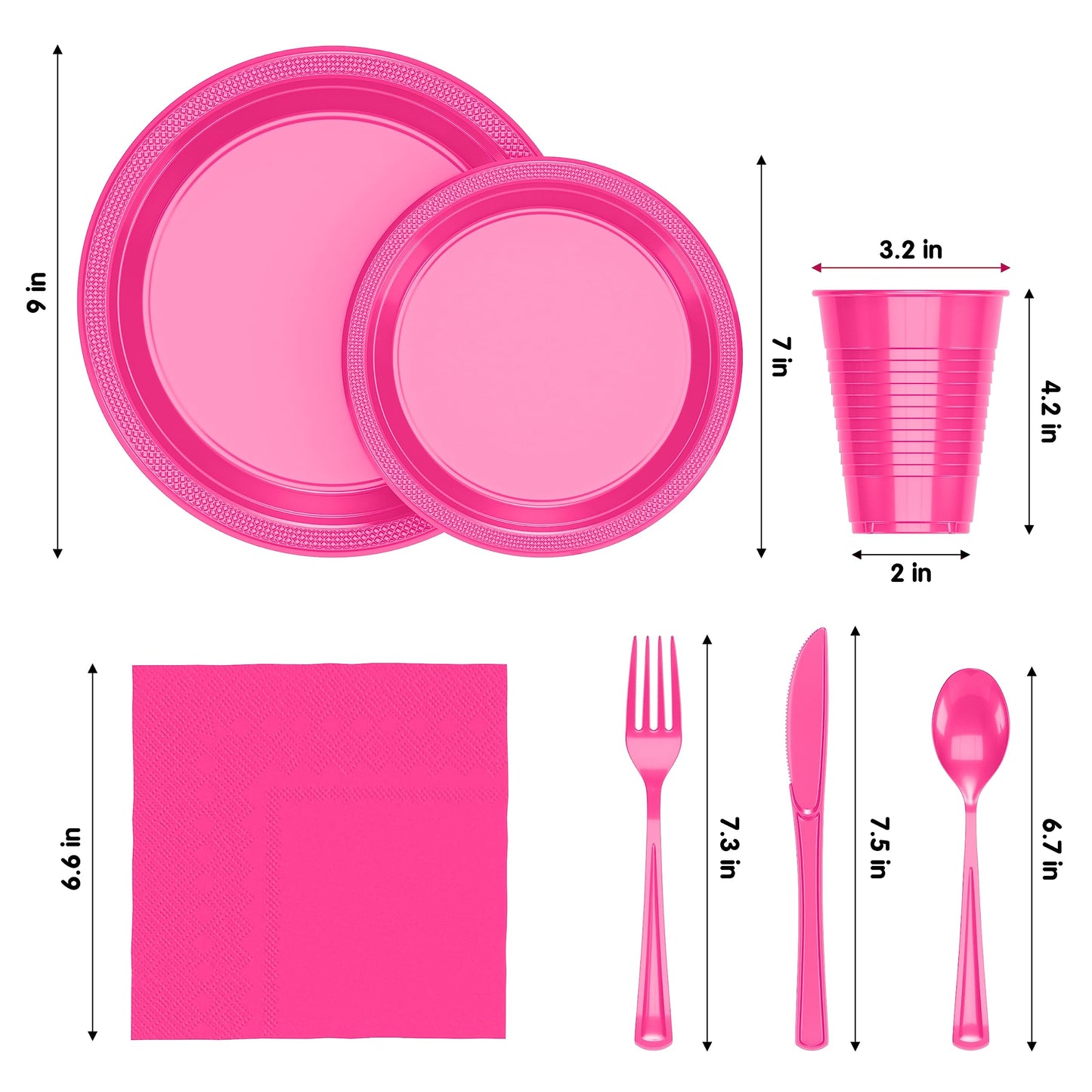 Celebration Party Kit - HOT PINK - 50 Guests