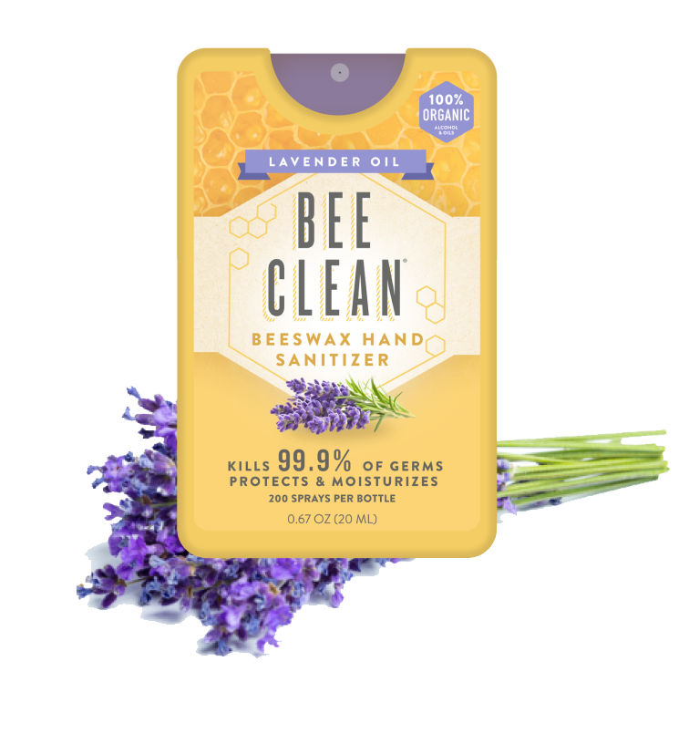 Bee Clean Organic Beeswax Hand Sanitizer - Lavender (1 Individual Spray Pack)