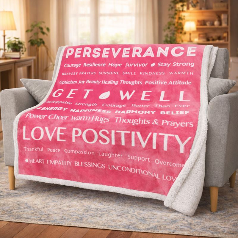 Healing Thoughts Sherpa Fleece Throw Blanket