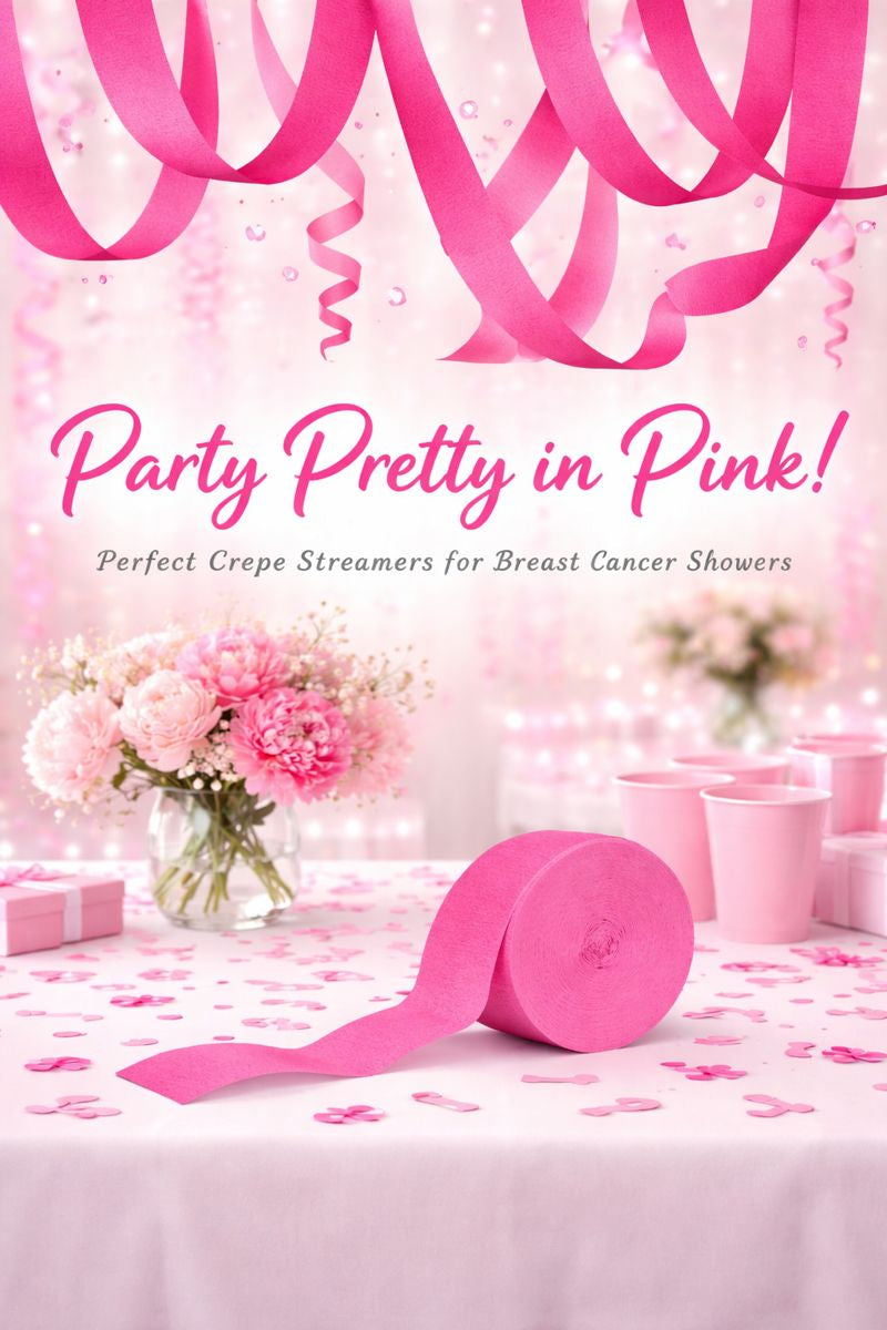 Festive Pink Crepe Streamer (1 roll)