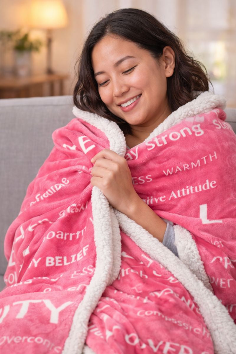 Blanket - Healing Thoughts Throw Blanket - Pink