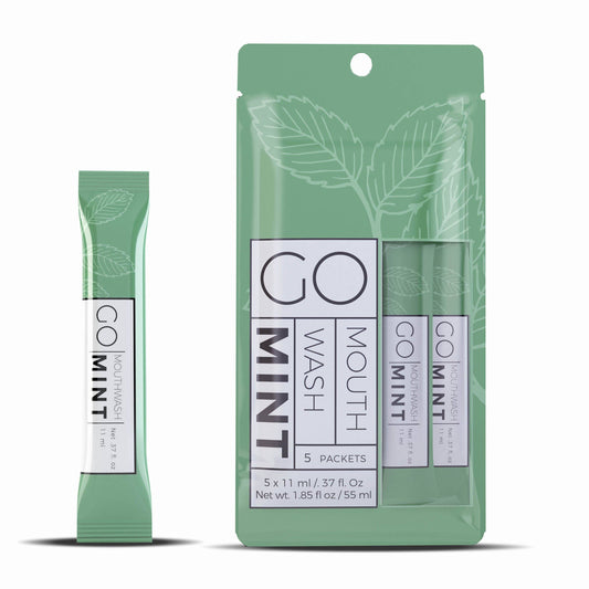 GO Portable Mouthwash (1 Bag - 5 Count Sachets)