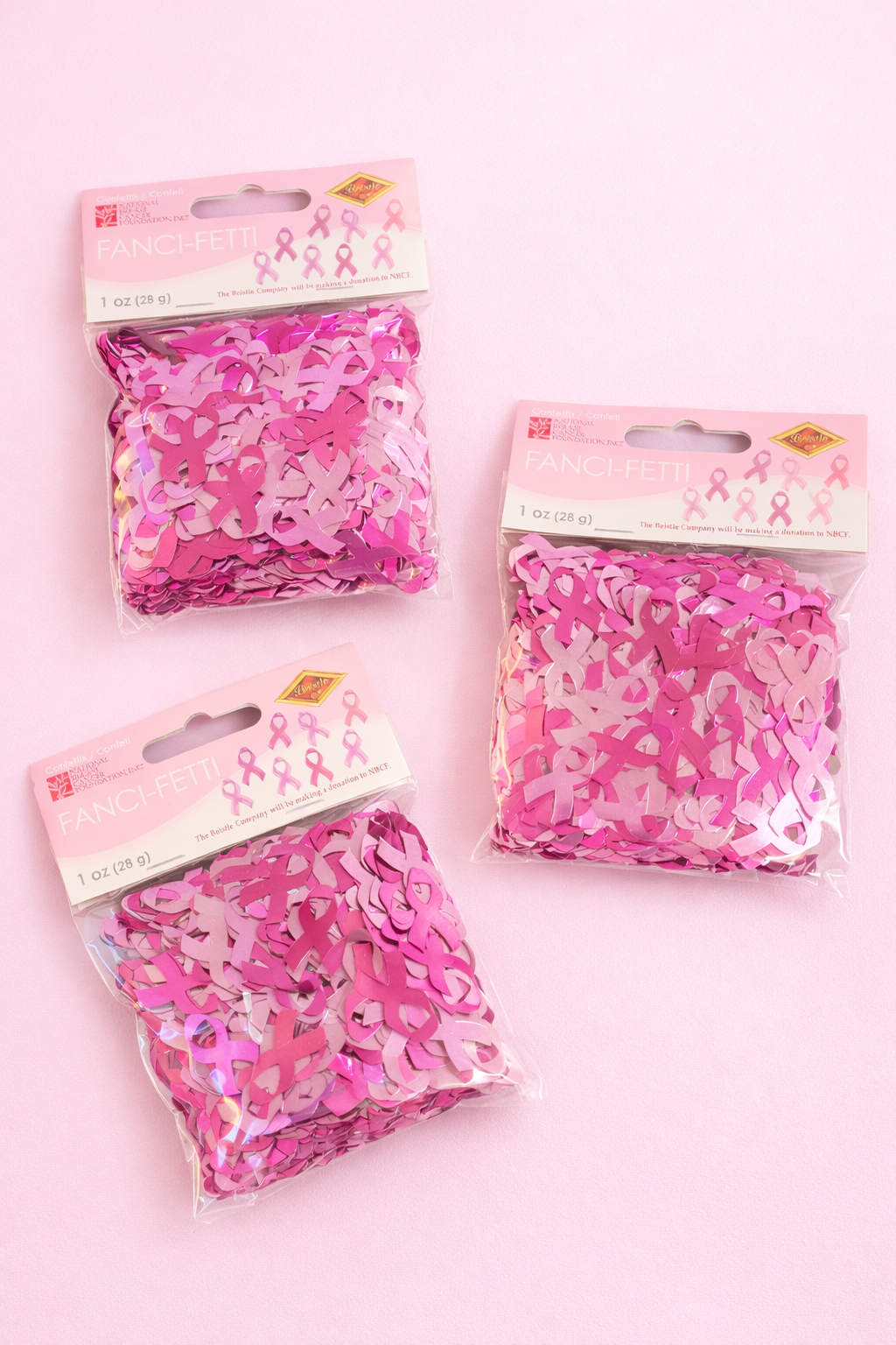 Pink Ribbon Fancy Metallic Confetti (1 pack)