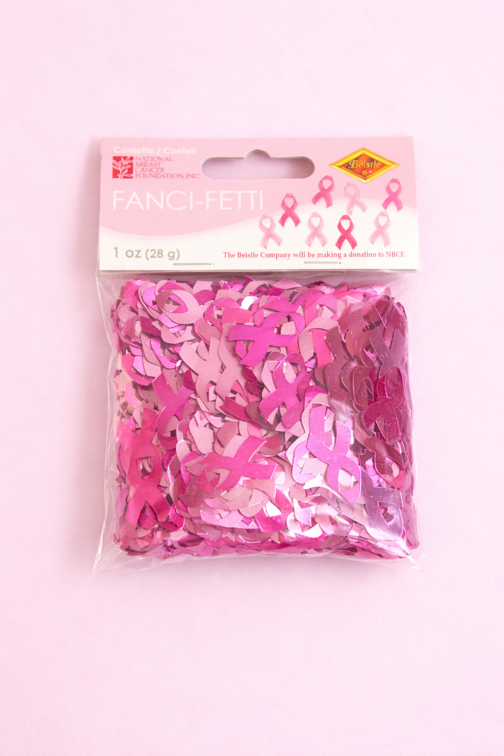 Pink Ribbon Fancy Metallic Confetti (1 pack)
