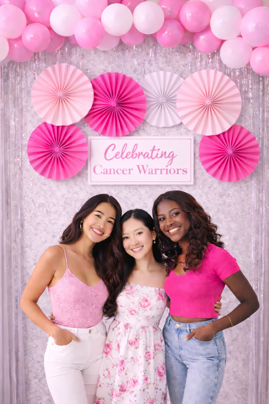 Accordion Paper Fans - Hot Pink/Light Pink