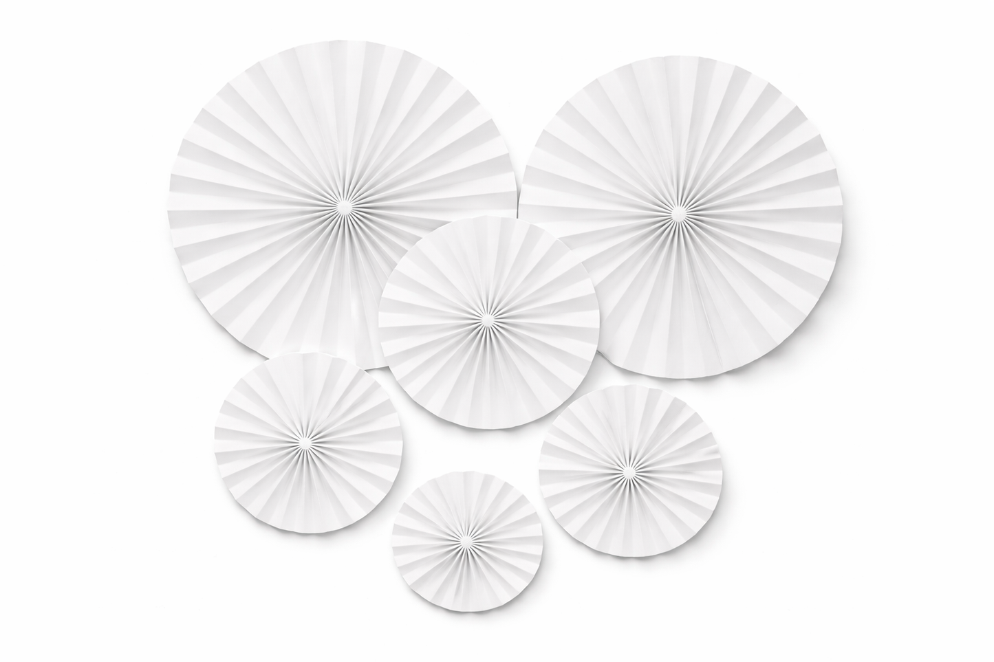 Accordion Paper Fans - White (6 piece set)