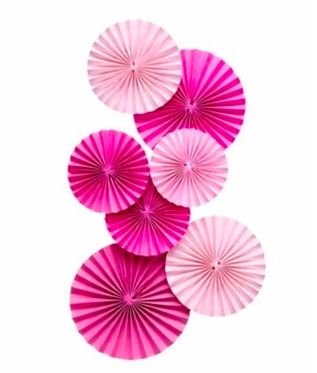 Accordion Paper Fans - Hot Pink/Light Pink