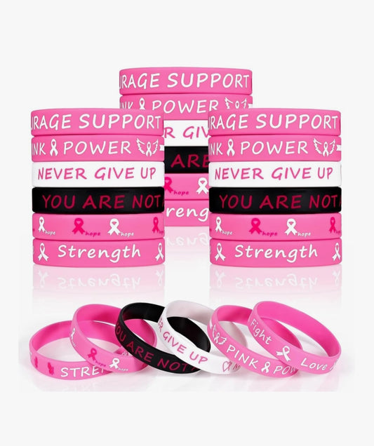 ! On Sale Now ! Pink Power Support Pack – 6 Pcs Bracelet Set