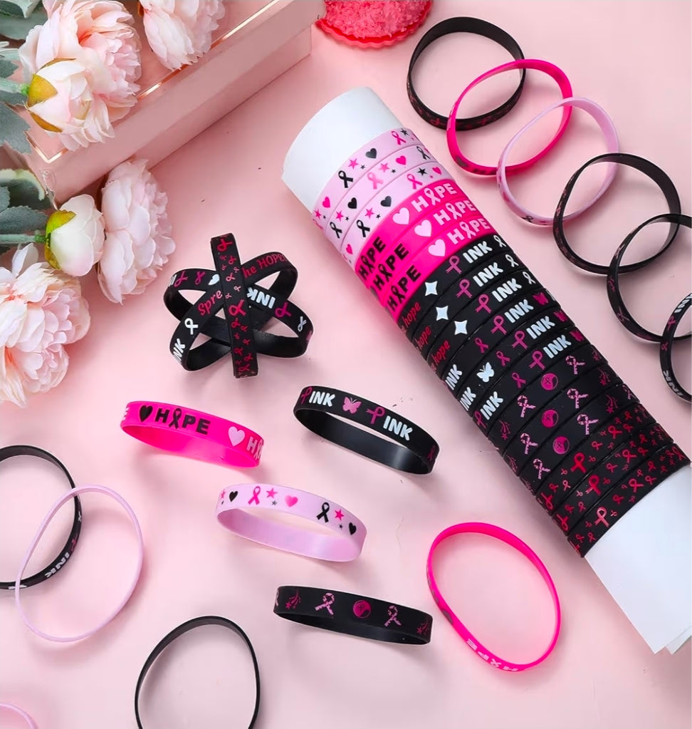 Pink Power Support Bracelet and Pin Set