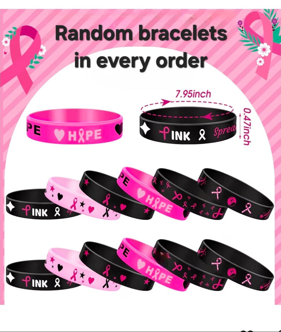 Pink Power Support Bracelet and Pin Set