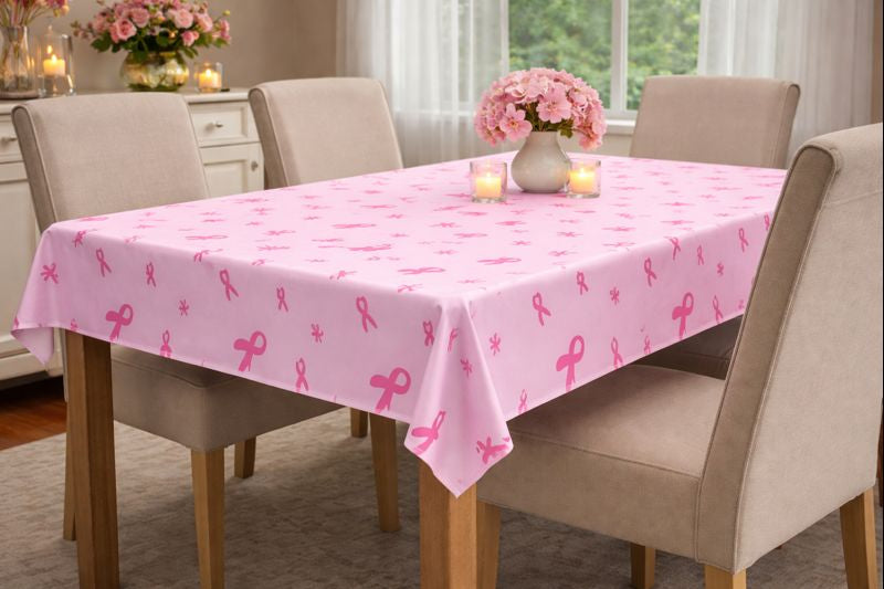 Table Cover - Pink Breast Cancer Ribbon - (54” x 108”)