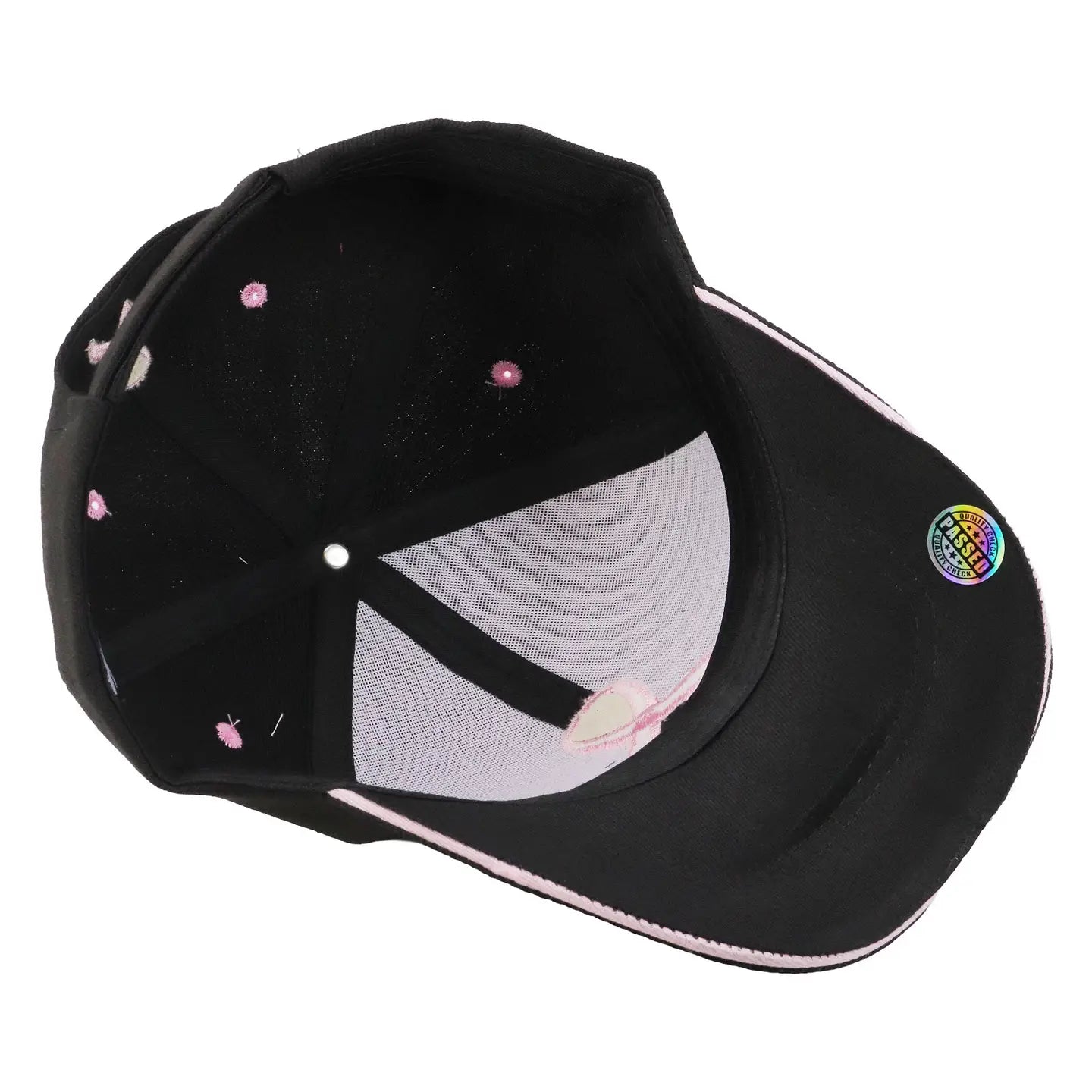 Baseball Cap - Breast Cancer Awareness Ribbon - BLACK