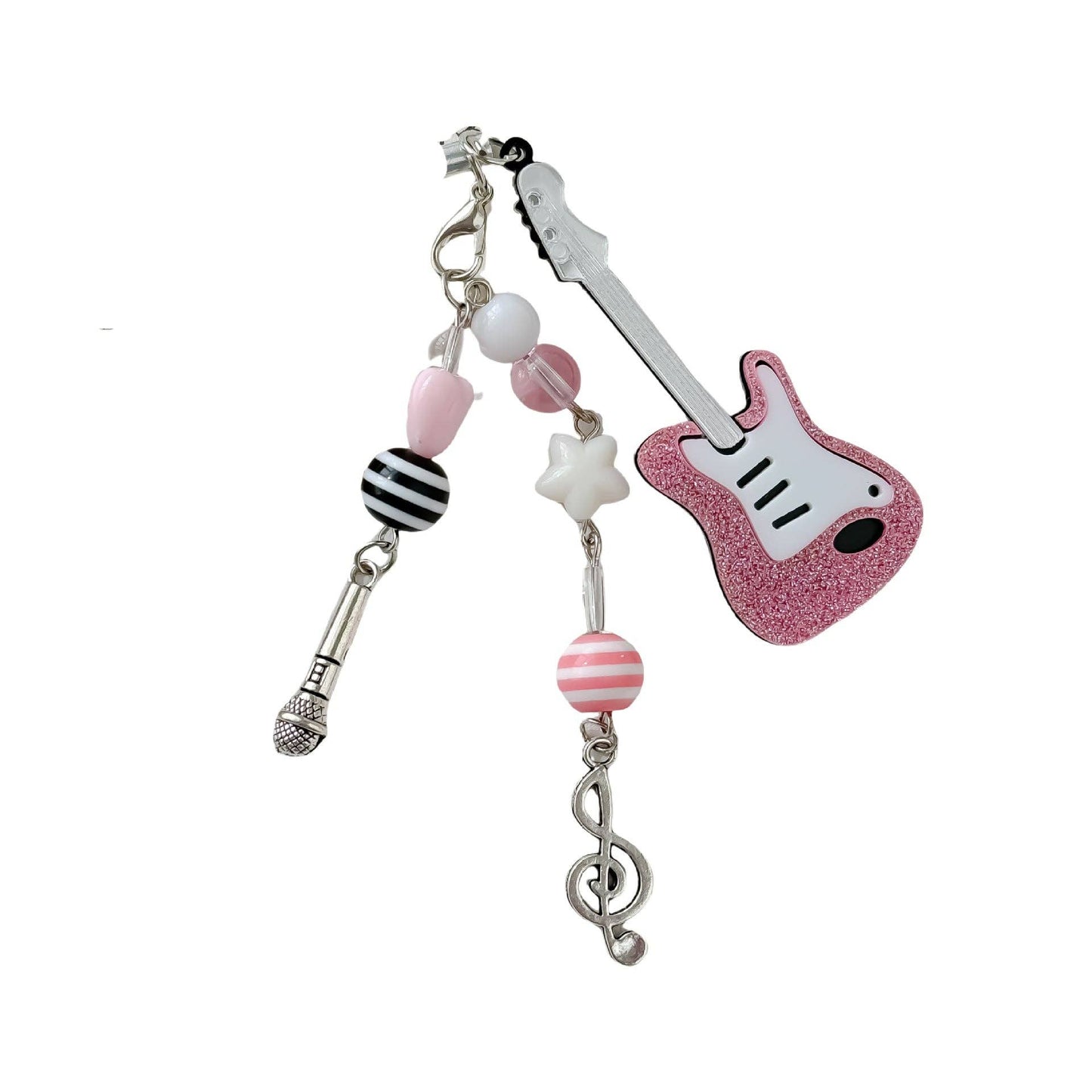 Purse/Bag Charm - Cute Guitar Keychain